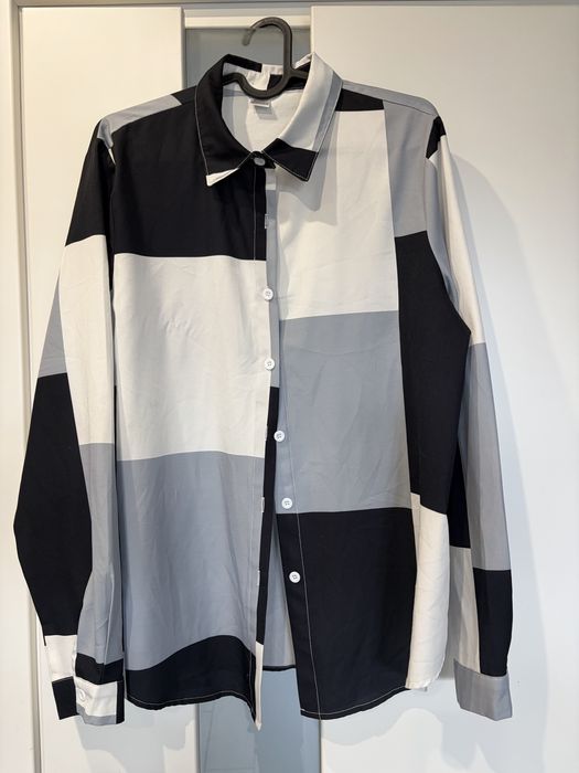 Koszula szaro czarno biala