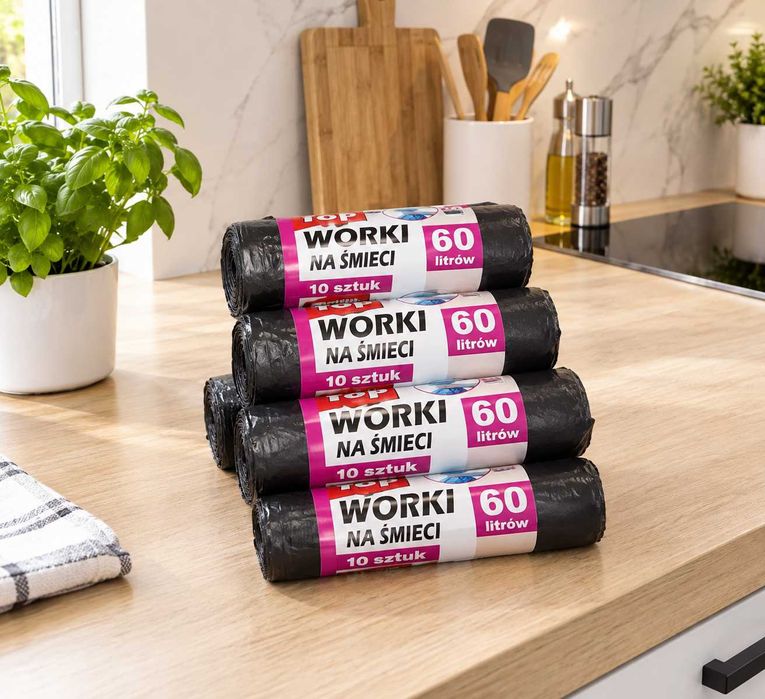60 litrów worki 100 sztuk czarne