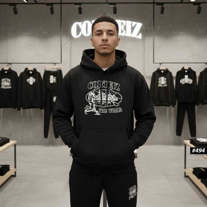 Толстовка Черная Corteiz Crtz Hands • Худи Мужское Кортез Руки • XS S M L XL XXL
