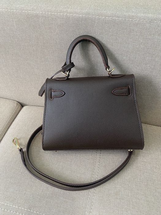 Сумка в стилі hermes kelly шоколадний