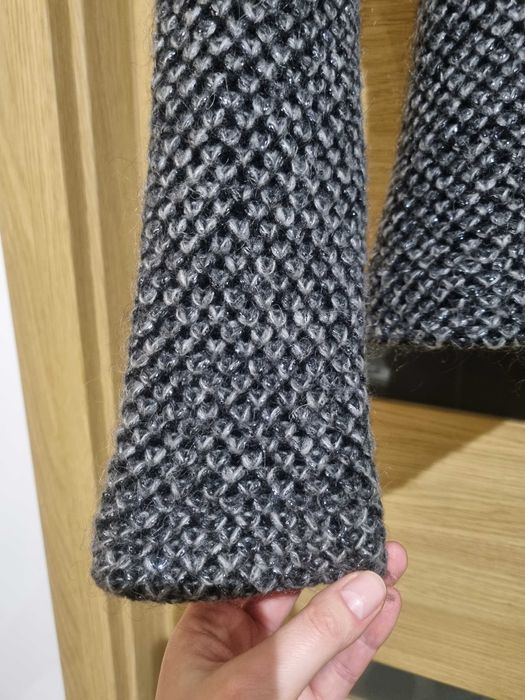 Wełniany sweter Bellete, czarno-srebrny, S/M