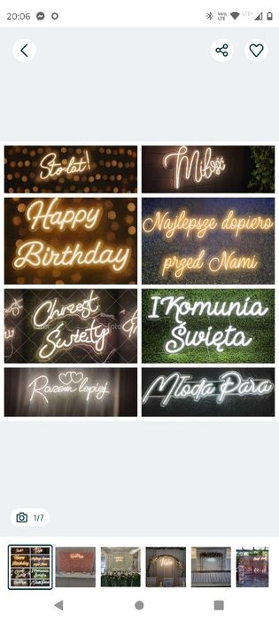 LED na ściankę napis neon tło dekoracja wesele urodziny