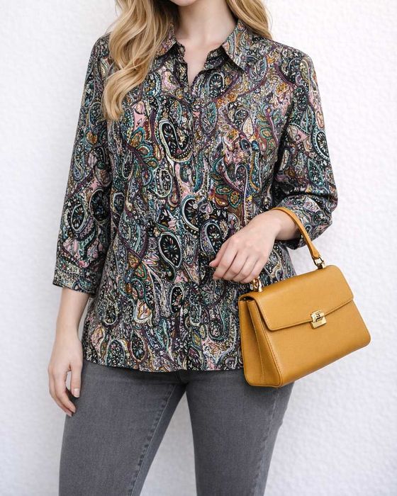 Piękna bawełniana koszula wzorzysta rozmiar 44