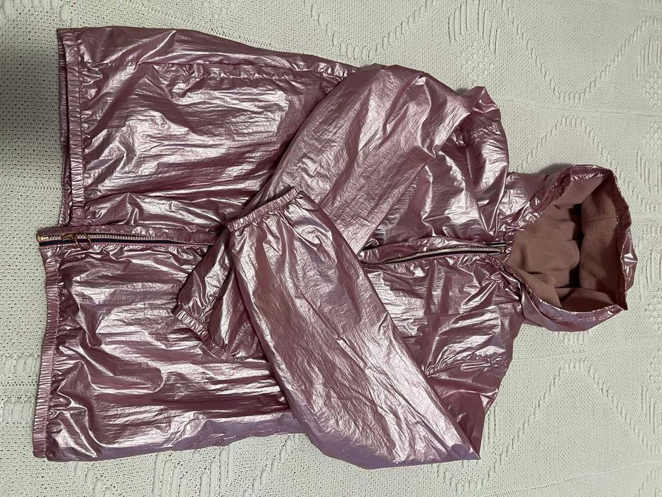 Parka rosa metálico com forro polar – menina (12-14 anos)