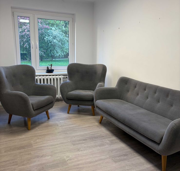 Zestaw mebli wypoczynkowych SCANDI, sofa 3 os. + 2 fotele. bardzo dobry stan