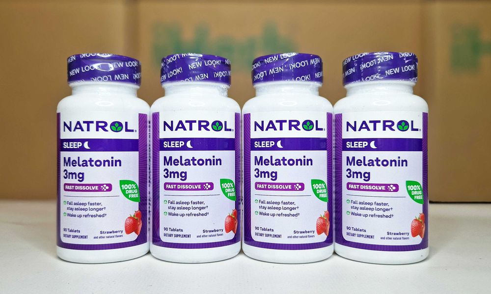 Natrol Мелатонін для сну, сублінгвальний, 3мг та 5мг, смак полуниці
