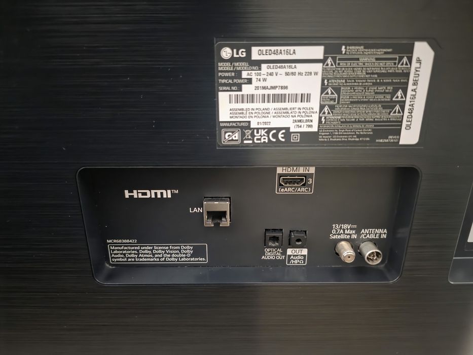 Tv Lg oled 4k 48a16la  48'' com avaria
