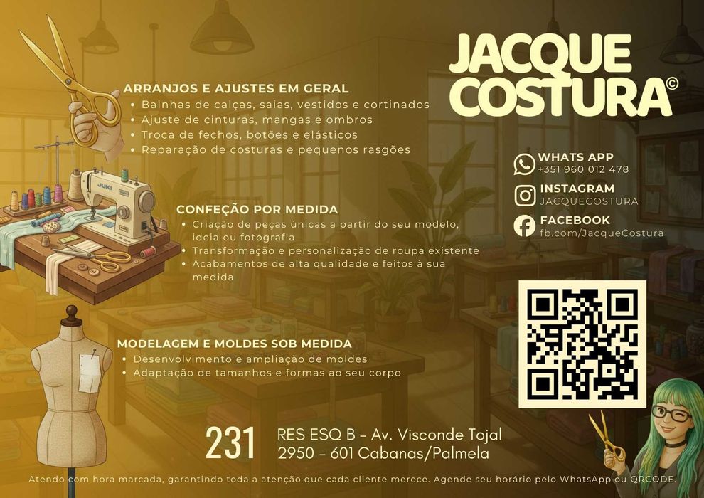 JACQUE COSTURA – Arranjos e Confeção por Medida em Cabanas/Palmela