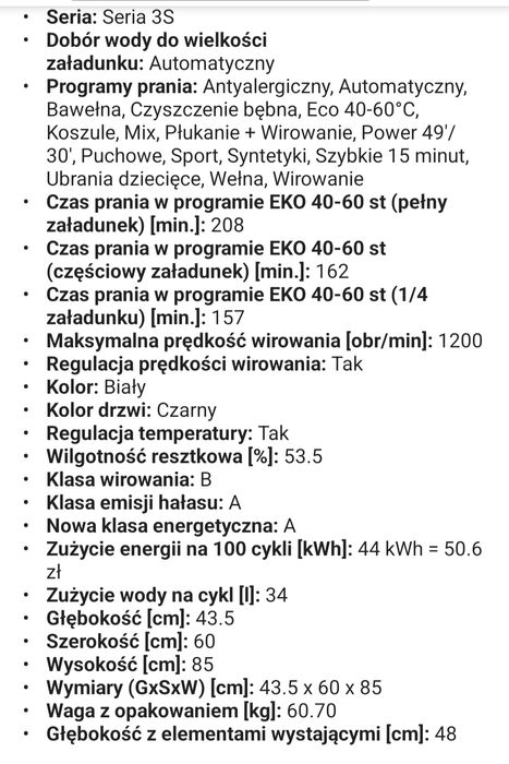 Pralka HISENSE WF3S7021BW/PL 7kg 1200 obr GWARANCJA