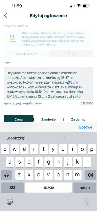 Oslonki mosiezne emaliowane 2 szt