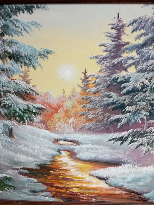 Картина:"Карпаты"  Природа, Зимний лес., написана маслом на холсте.