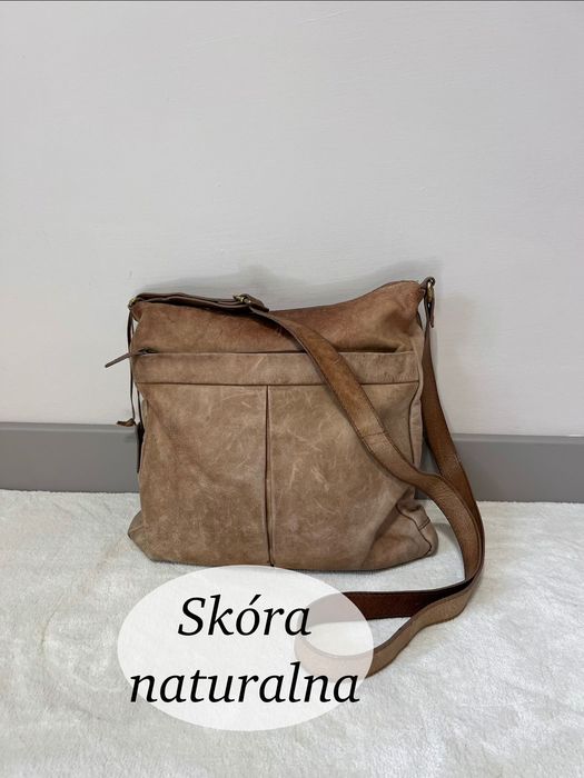 Piękna torebka listonoszka 100% skóra naturalna
