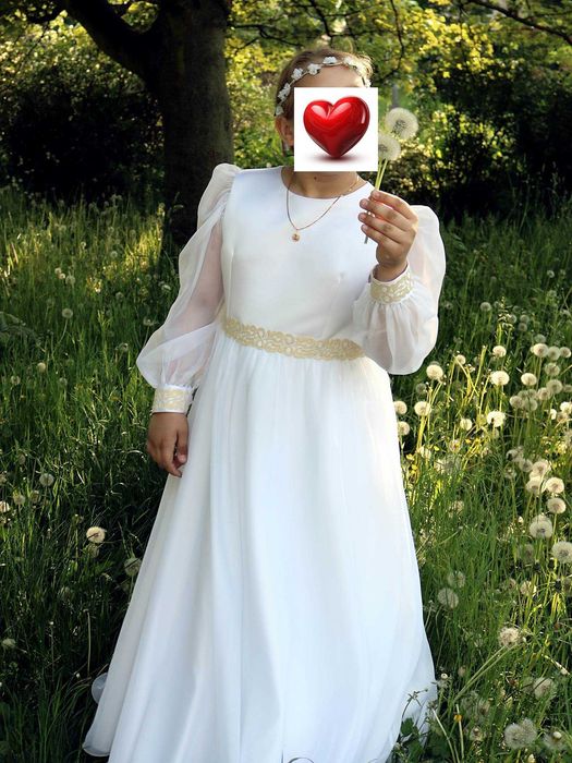 Sukienka + dodatki, złote elementy na wzrost ok 152/158 cm