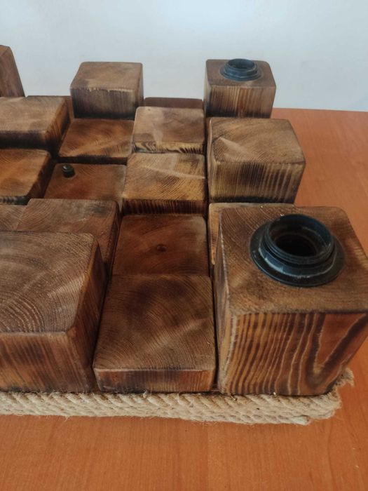 Super lampa sufitowa z litego drewna, boho, rustykalna, skandynawska.