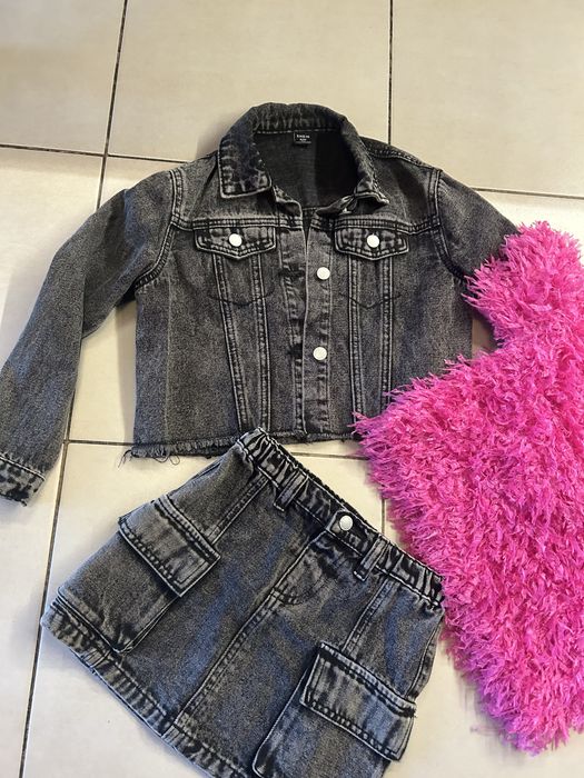 Komplet czarny jeansowy 122