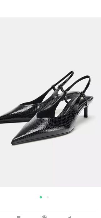 Туфлі жіночі чорні слінгбеки zara new