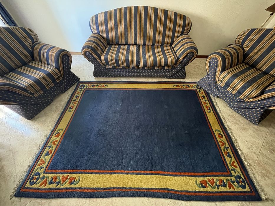 Carpete de Lã Vintage - 2,40cm x 1,70cm