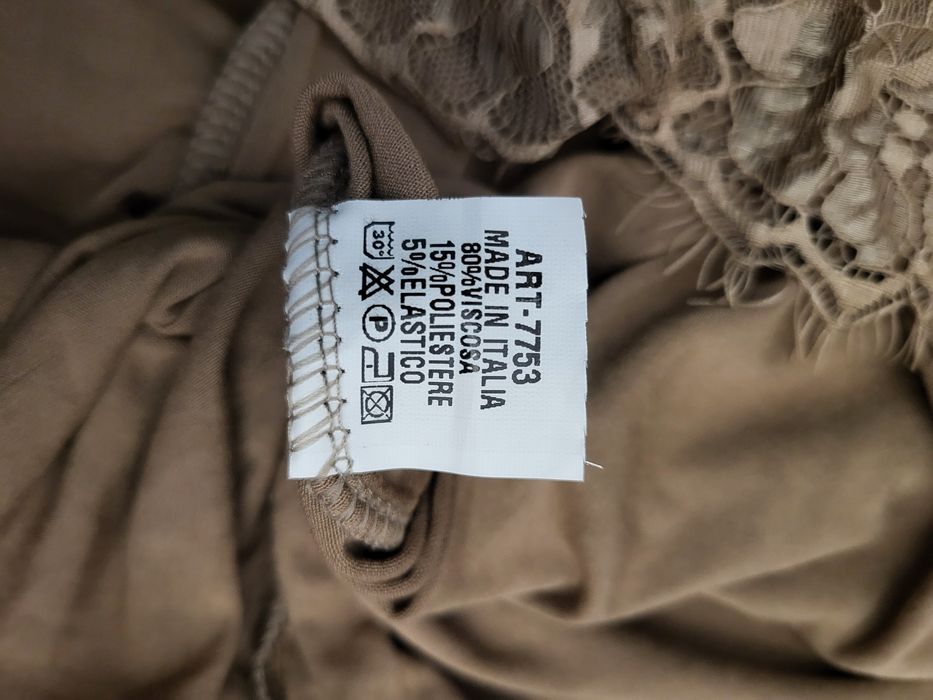Andżela Nowa sukienka tunika halka pod sweter ciemny beż S/M