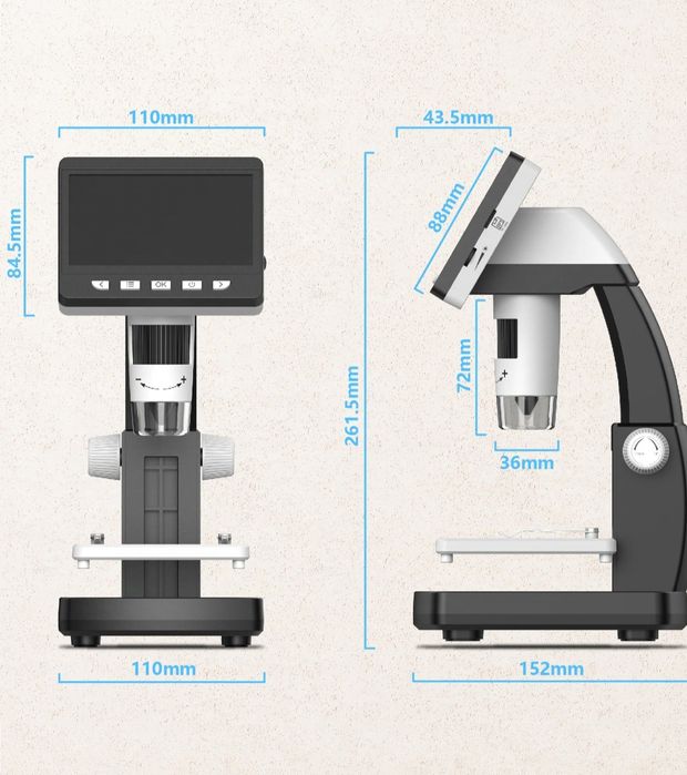 Мікроскоп цифровий Inscam 4.3 дюйма / Микроскоп 1000 крат