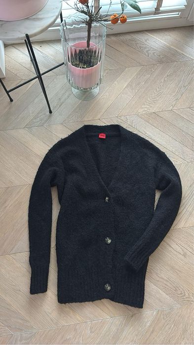Sweter Kardigan Hugo Boss wełna alpaca logowane guziki