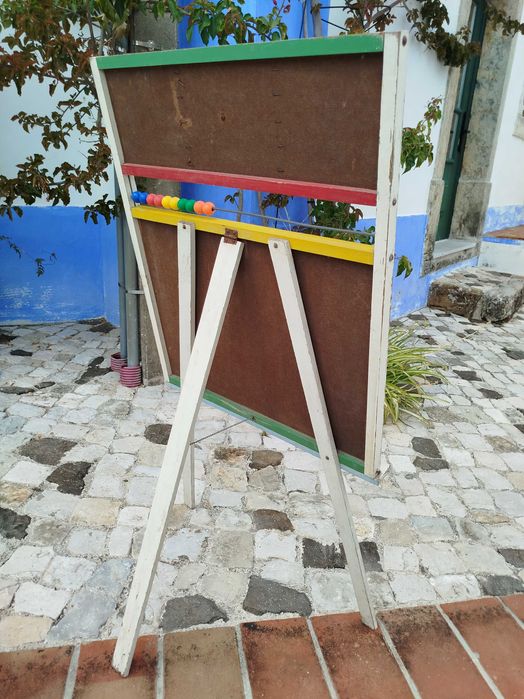 Quadro de Giz Antigo para Crianças - Brinquedo Antigo Português  em Madeira