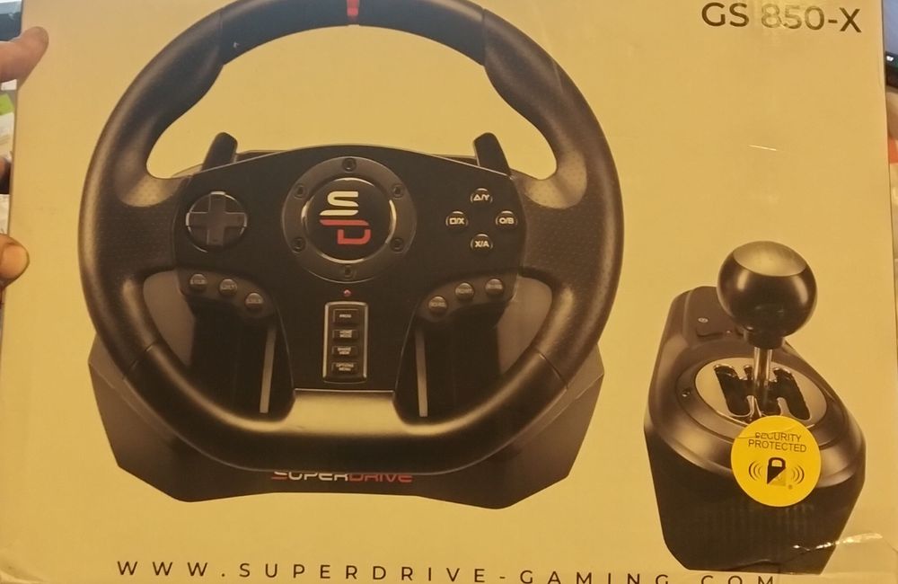 Volante + Pedais + Manete de Mudanças SUPERDRIVE GS 850-X (Multiplataforma - Preto)