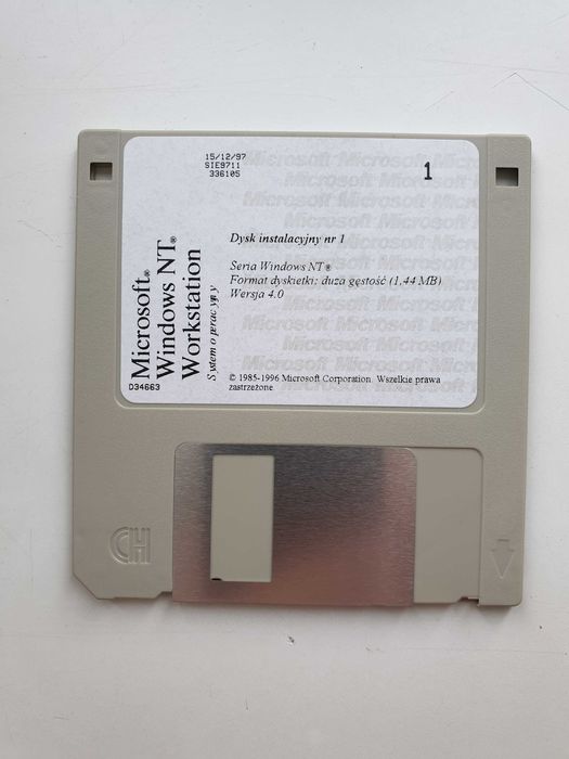 Windows NT 4.0 Workstation PL – Oryginalne Dyskietki Instalacyjne 1-3 Retro PC