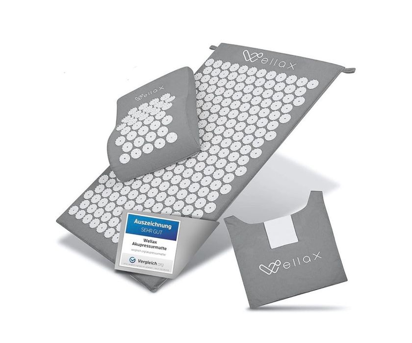 Wellax tapete de acupressão + almofada + bolsa