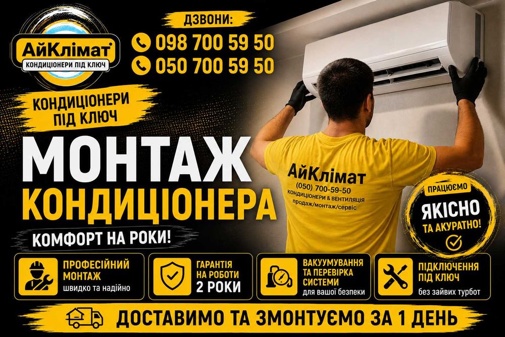 Установка кондиционера, монтаж кондиционера, кондиционер с установкой