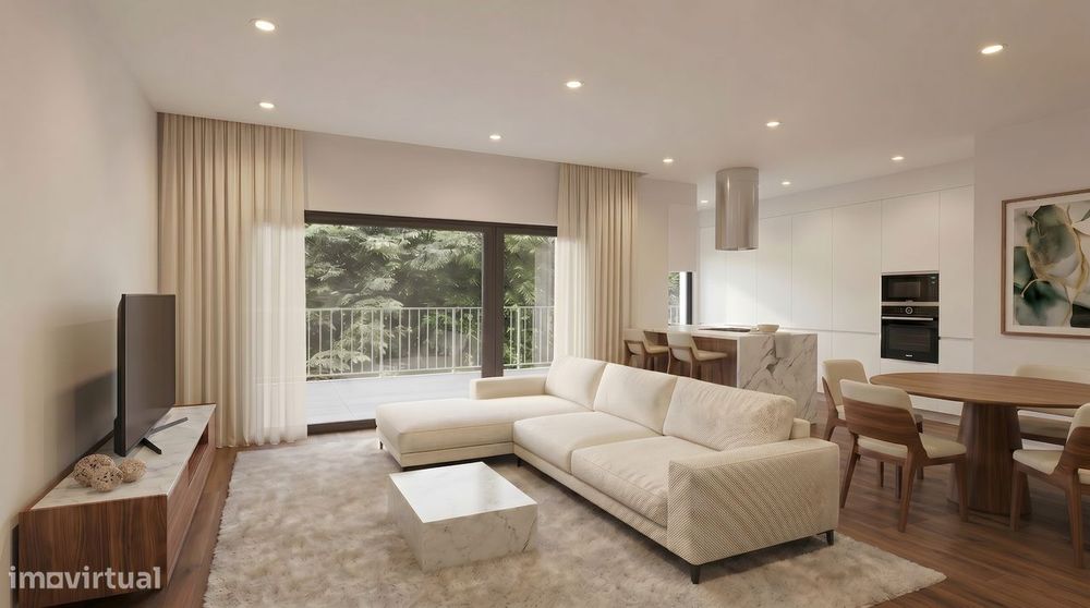 Apartamento T2 em construção com terraço de 35 m² e churrasqueira, pró