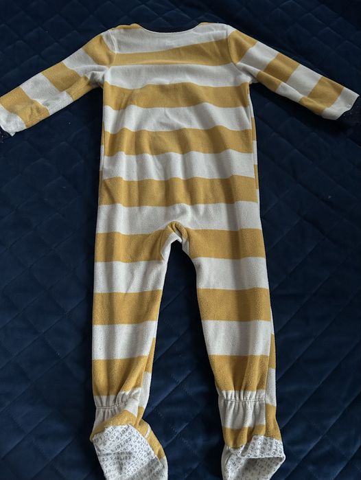 Polarowe biało-żółte pidżamy/śpiochy Carter’s 2 latka