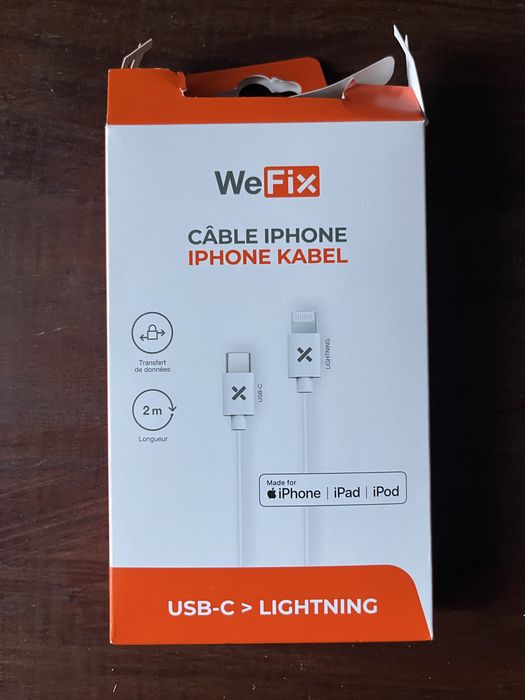 2m carregador iphone/ipad usb-c > lightning