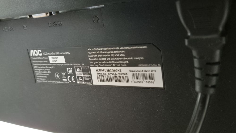 Monitor AOC C32G1 FullHD 144hz z zakrzywionym ekranem