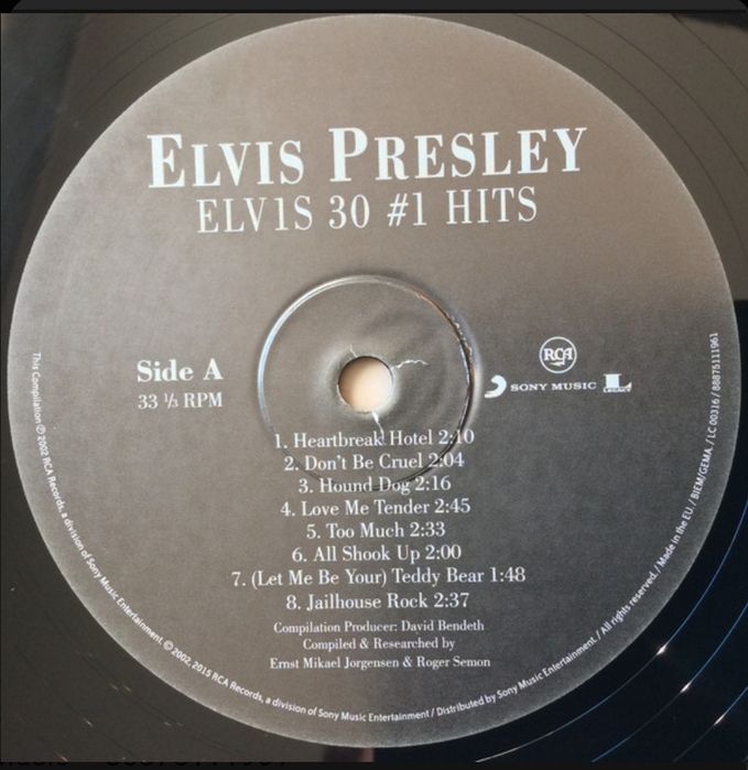 Вінілова платівка Elvis Presley - Elvis 30 1 Hits (2 LP)
Лейбл : RCA/