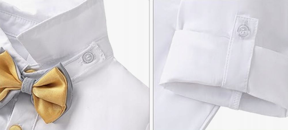 Ubranko do chrztu 3-częściowe komplet dla chłopca Booulfi biały 9-12