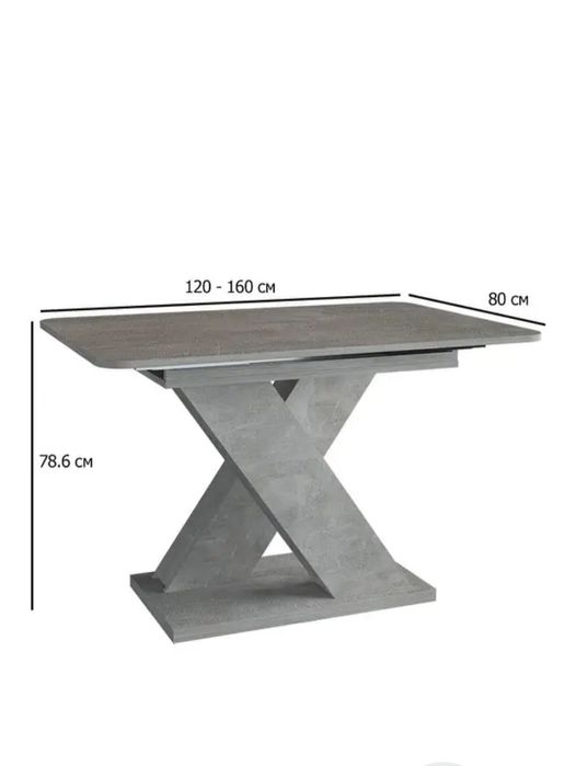 Обідній прямокутний стіл розкладний Dark A 120-160х80 см ательє темний