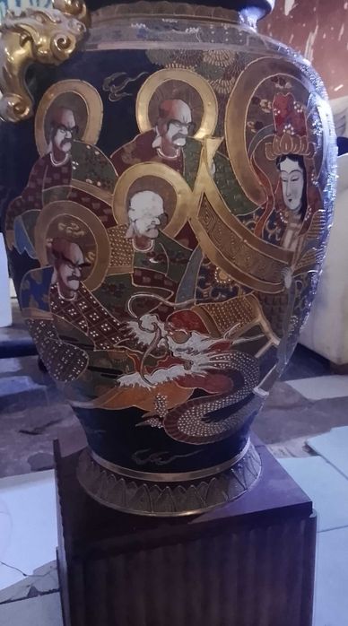 Jarrão grande de cerâmica japonesa, vintage