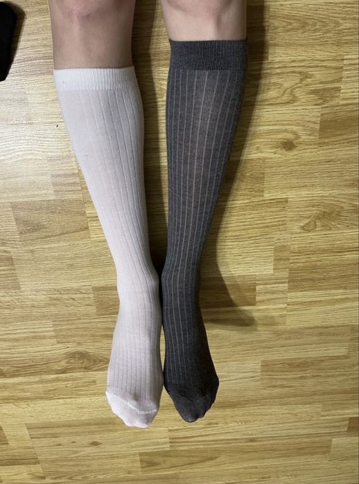 Гольфи жіночі 3 шт, білі, сірі та чорні. Високі шкарпетки розмір xs