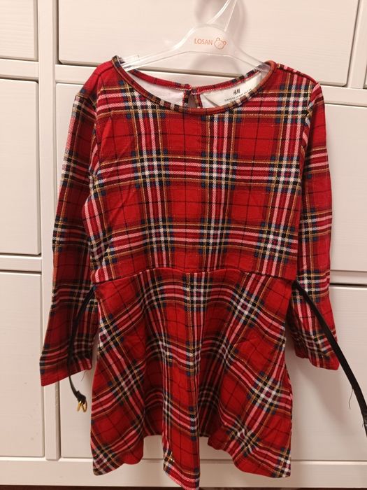 Świąteczna sukienka krata H&M 98/104