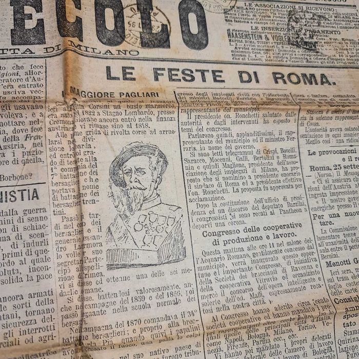 Jornal “Il Secolo” – Edição de 26/27 Setembro 1895 (Milão)
