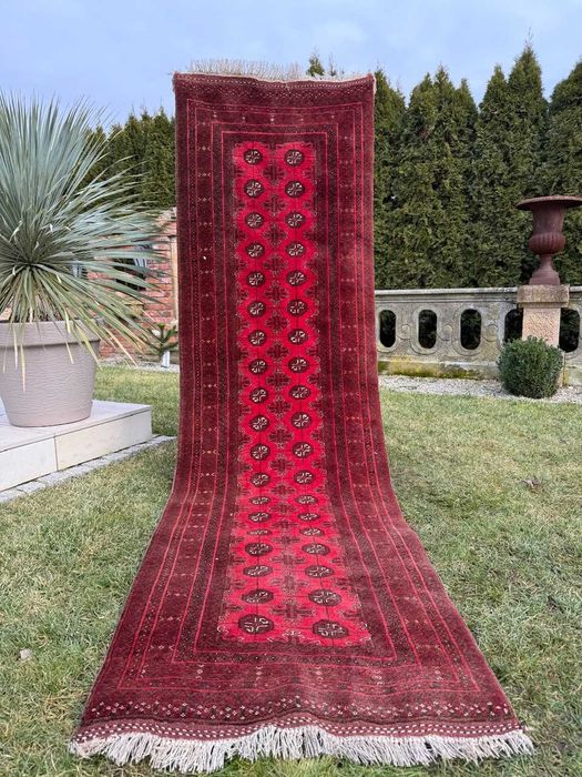 Afgan r.tkany chodnik dywan afgański Art Deco design 300x85 gal 10 tyś