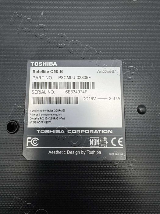 Ноутбук 15.6 Toshiba Satellite C50-B (Intel N2830, 4Gb ОЗУ, 120Gb SSD)