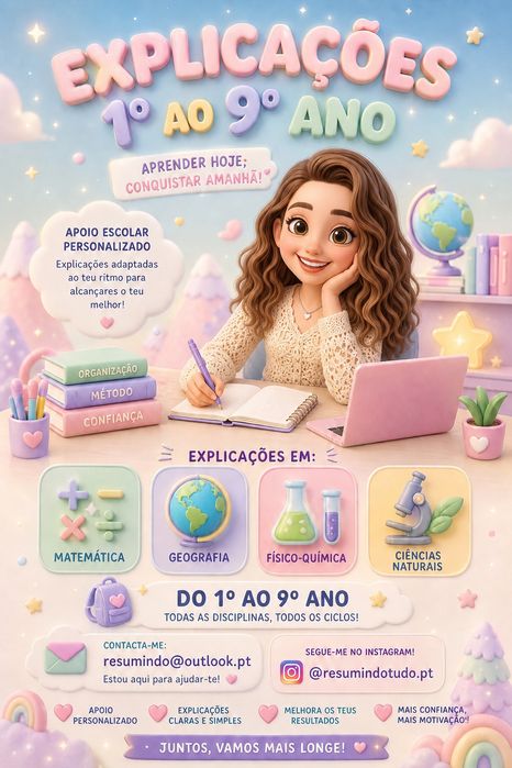 EXPLICAÇÕES | 1.º AO 9.º ANO