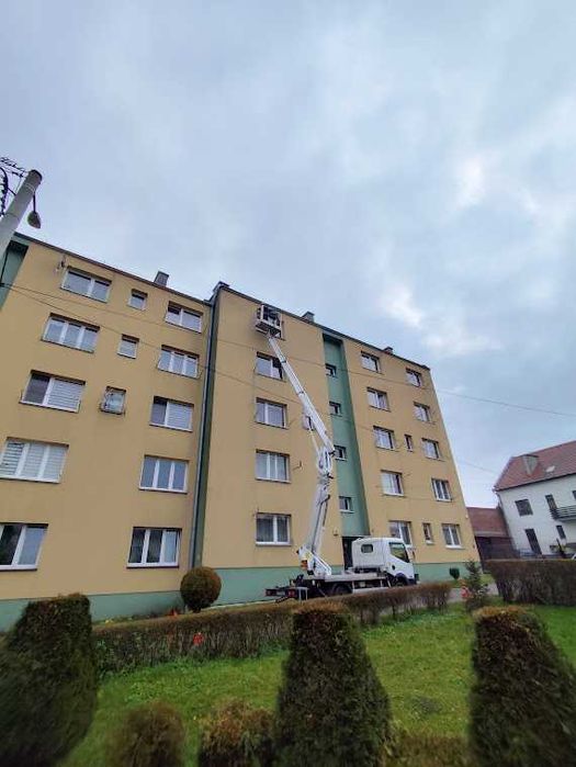 Malowanie dachów, usługi podnosnikiem koszowym 20m