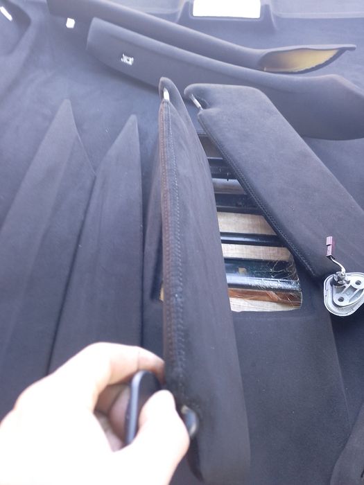 Перетяжка потолка, стоек, козырьков алькантарой. Покраска пластика ...