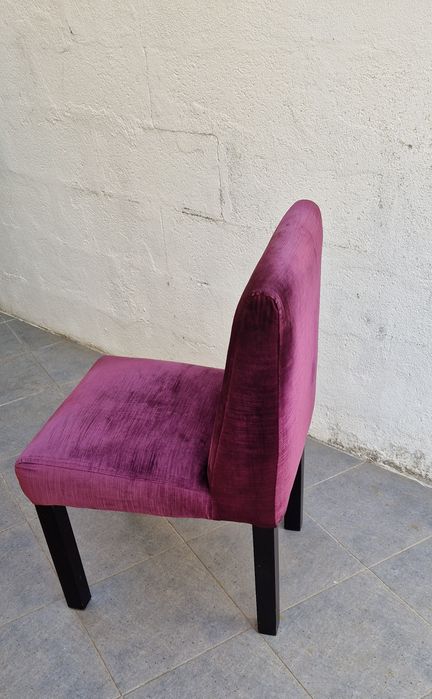 Quatro cadeiras de sala, tecido,  (veludo)