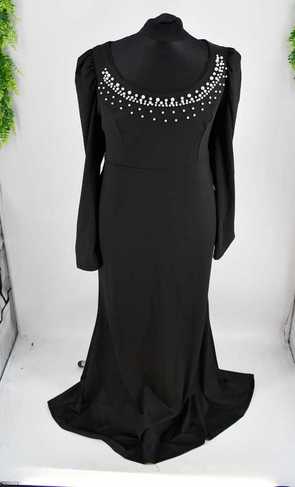 Elastyczna sukienka wizytowa Shein – r. 4XL | perełki