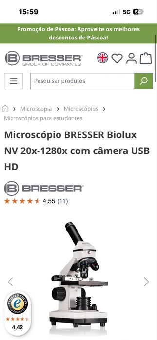 Microscópio Bresser Biolux AL
