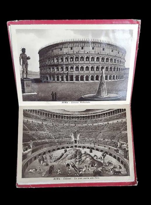 Coleção de cartões postais italianos antigos de Roma-vintage