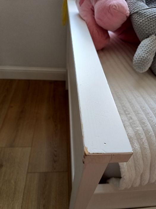 Łóżko HEMNES IKEA Rama biała bejca 2 szt. (+ szuflady na pościel + dno łóżka + materac)
